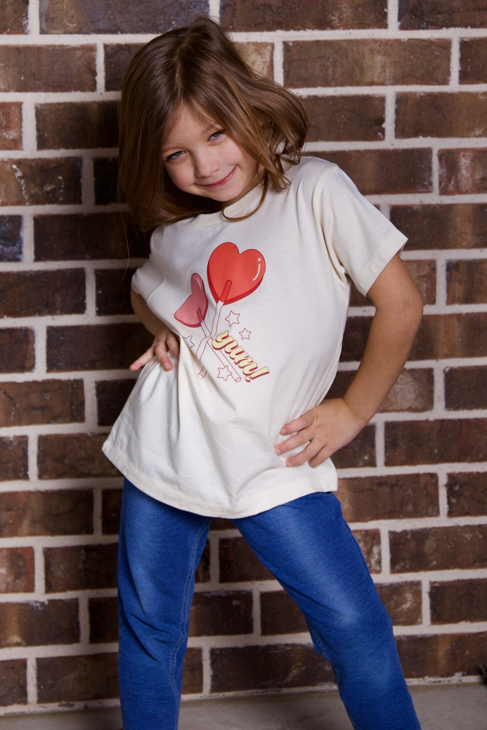 Lollipops Yum Kids Valentine's Day Shirt Model