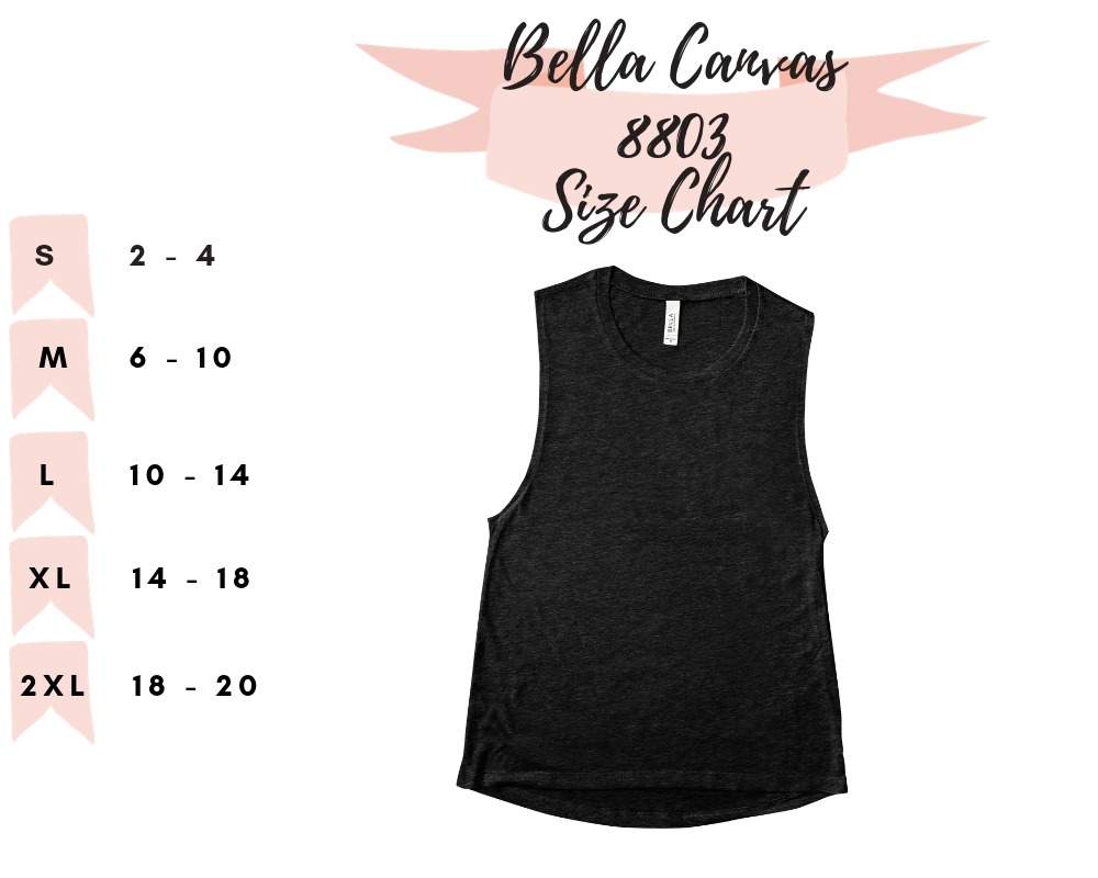 BellaCanvas 8803 Size Chart