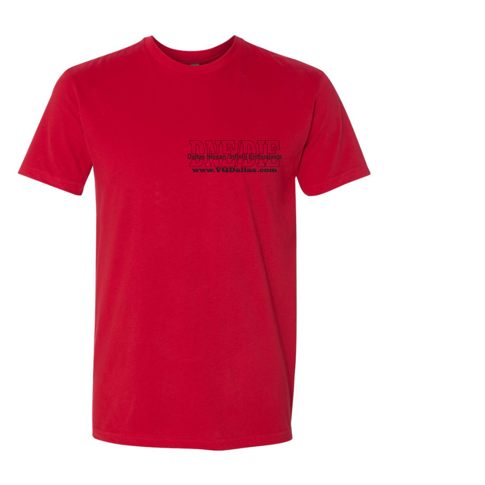 Front of DNE/DIE Sueded Crew Neck T-Shirt in Red