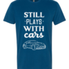 Front of DNE/DIE Still Plays With Cars Nissan Sueded Crew Neck in Cool Blue
