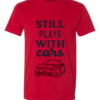 Front of DNE/DIE Still Plays With Cars Infiniti Sueded Crew Neck in Red